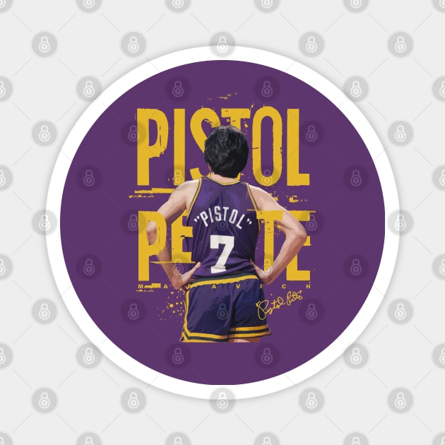 Pistol Pete Maravich Magnet by Juantamad